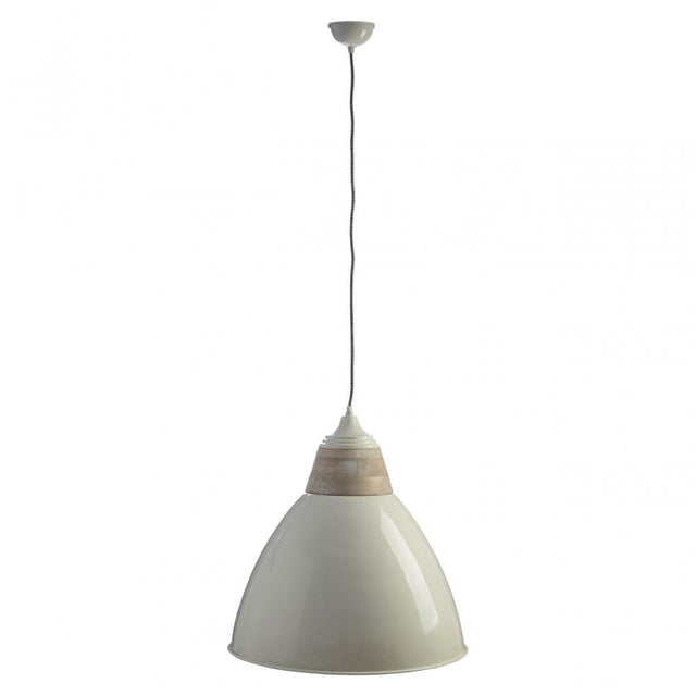 Oslo Extra Large Pendant Light, Iron, Wood, White