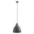 Oslo Large Pendant Light, Iron, Wood, Grey