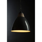 Oslo Large Pendant Light, Iron, Wood, Grey