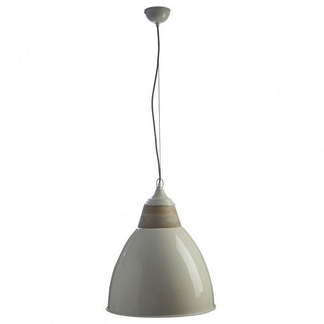 Oslo Large Pendant Light, Iron, Wood, White