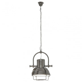 Sprocket Pendant Light, Metal, Silver