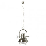Sprocket Pendant Light, Metal, Silver