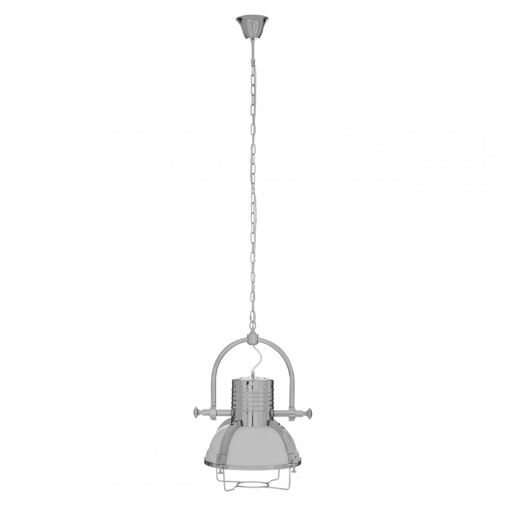 Sprocket Pendant Light, Metal, Silver