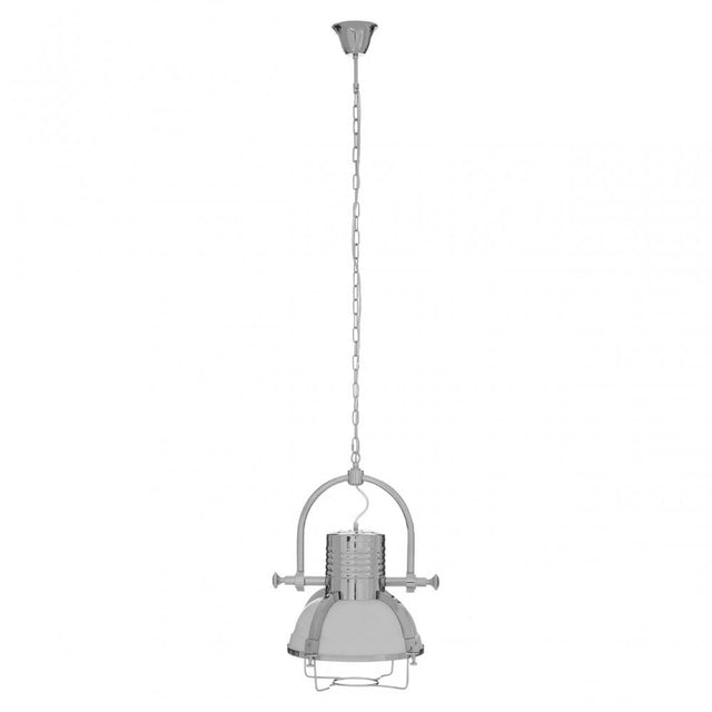 Sprocket Pendant Light, Metal, Silver