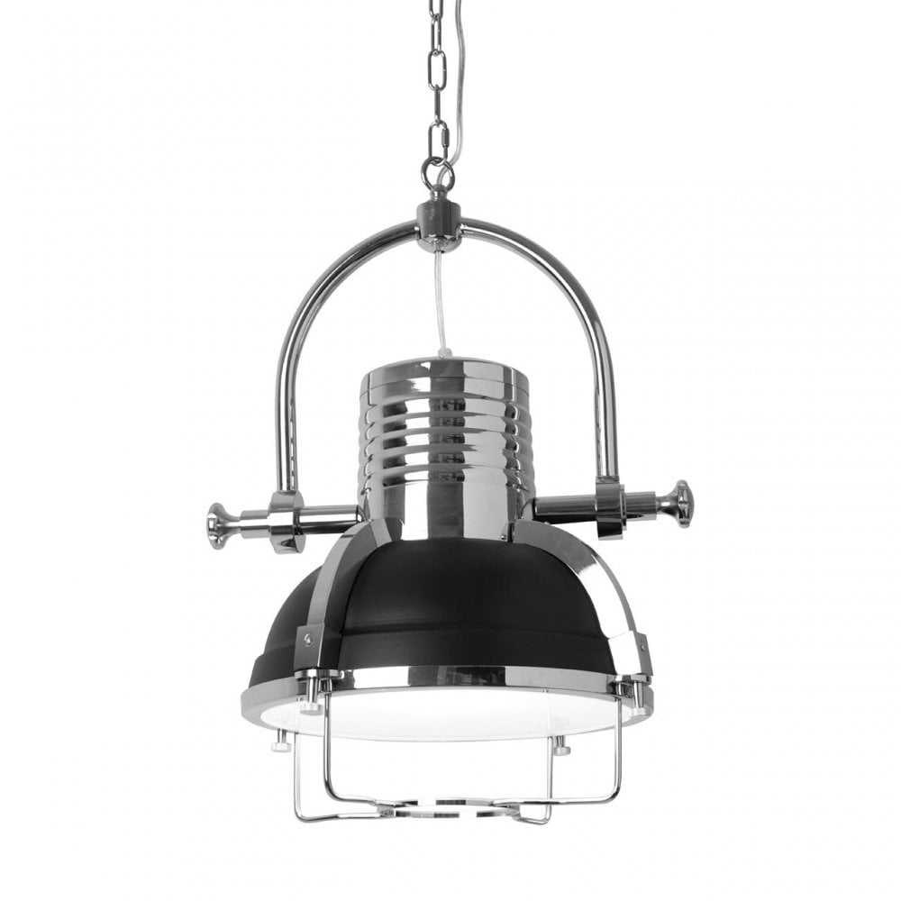 Sprocket Pendant Light, Metal, Black