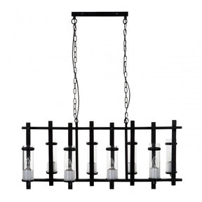 Meary Pendant Light, Glass, Iron, Black