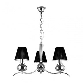 Pendant Light, Chromed Metal, Black