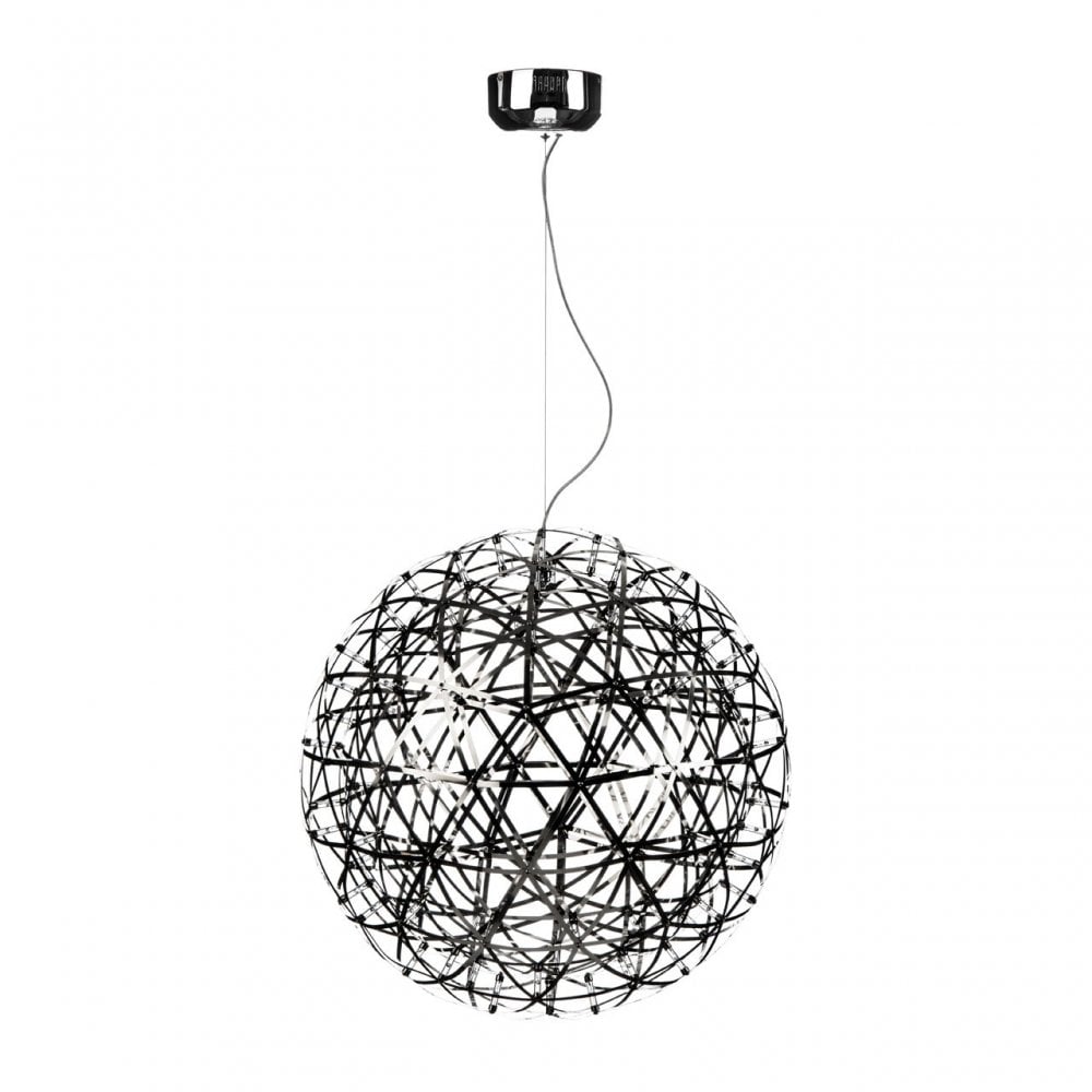 Spiral Pendant Light, Glass, Silver