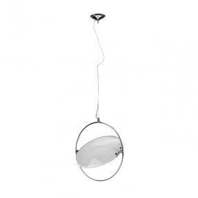 Lunar Pendant Light, Chrome, Glass, White