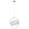 Lunar Pendant Light, Chrome, Glass, White