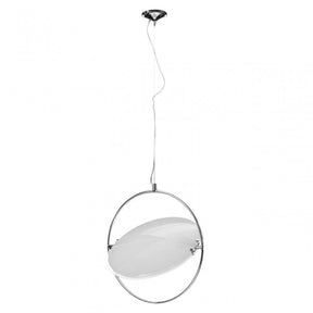 Lunar Pendant Light, Chrome, Glass, White