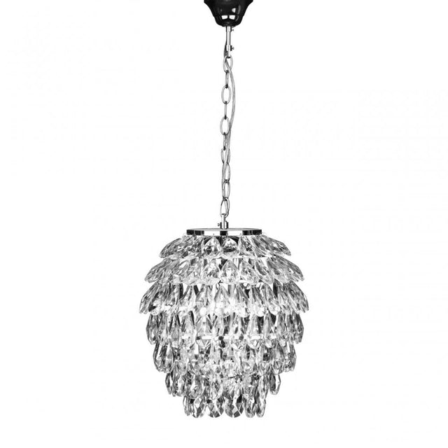 Fallon Pendant, Chrome, Crystal, Silver