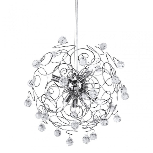 Pendant Light, Chrome, Glass, Silver