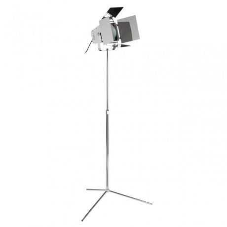 Spotlight Chrome Floor Lamp with EU Plug, Chromed Metal, Black