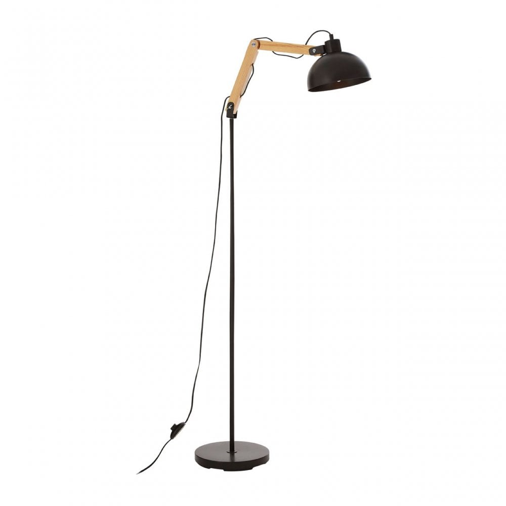 Blair Floor Lamp, Wood, Black