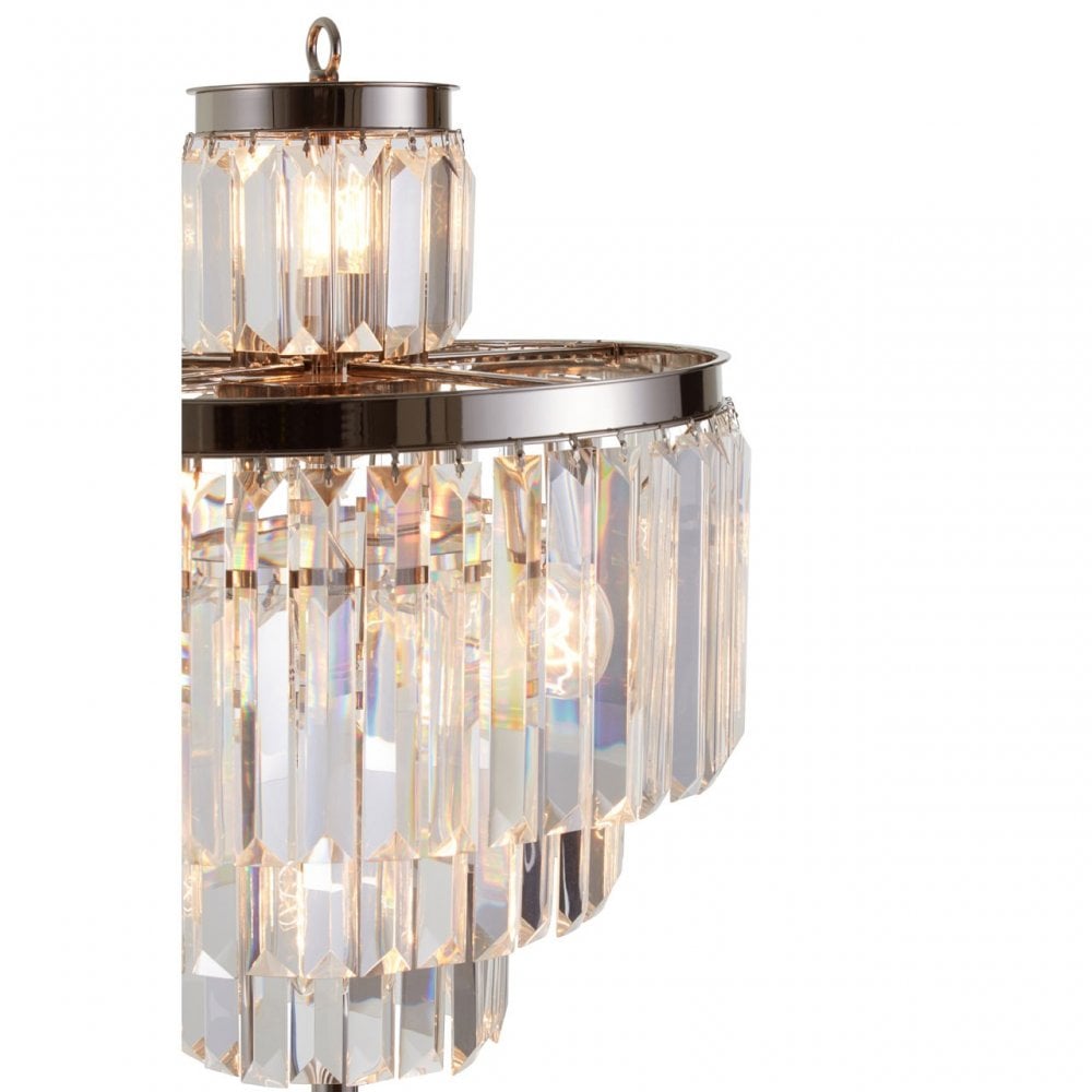 Tuskin Floor Lamp, Crystal, Iron