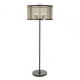 Townhouse Floor Lamp, Iron, Gauze, Black