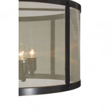 Townhouse Floor Lamp, Iron, Gauze, Black