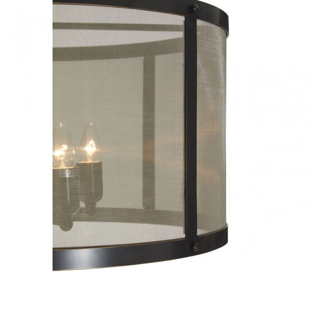 Townhouse Floor Lamp, Iron, Gauze, Black