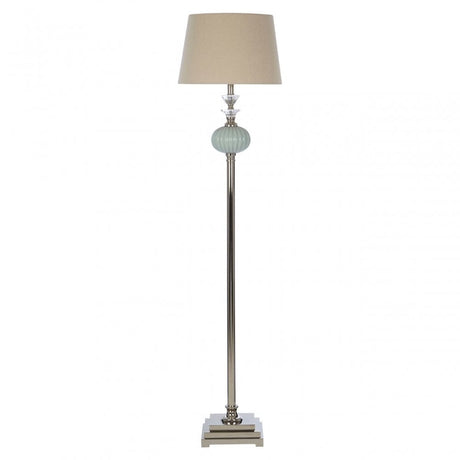 Ulyana Floor Lamp, Crystal, Glass, Iron, Linen