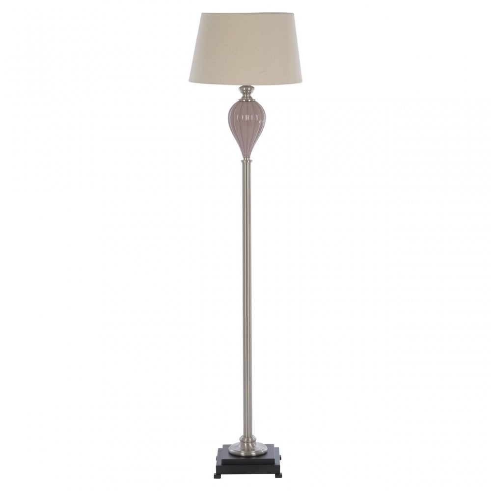 Ulalia Floor Lamp (EU Plug), Glass, Iron, Linen