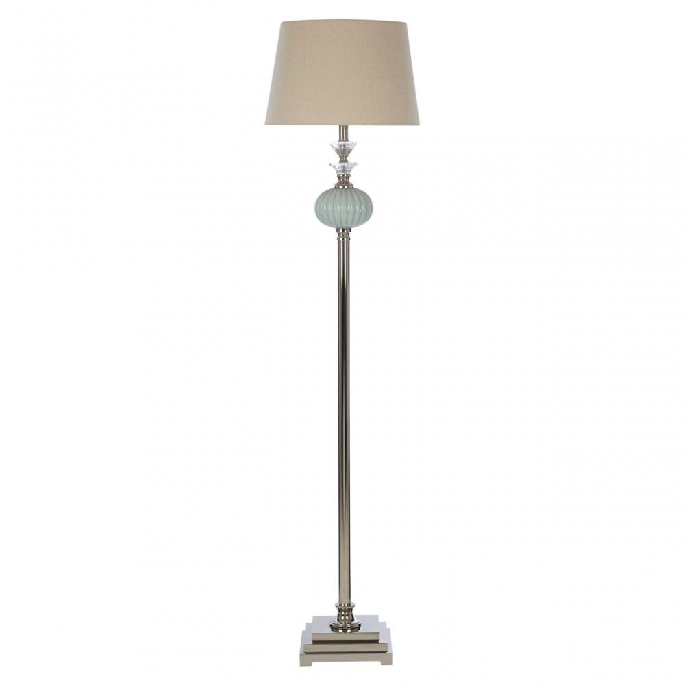 Ulyana Floor Lamp - EU Plug, Crystal, Glass, Iron, Linen