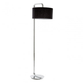Leyna Floor Lamp, Chromed Fabric, Silver