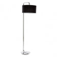 Leyna Floor Lamp - EU Plug, Chromed Fabric, Black