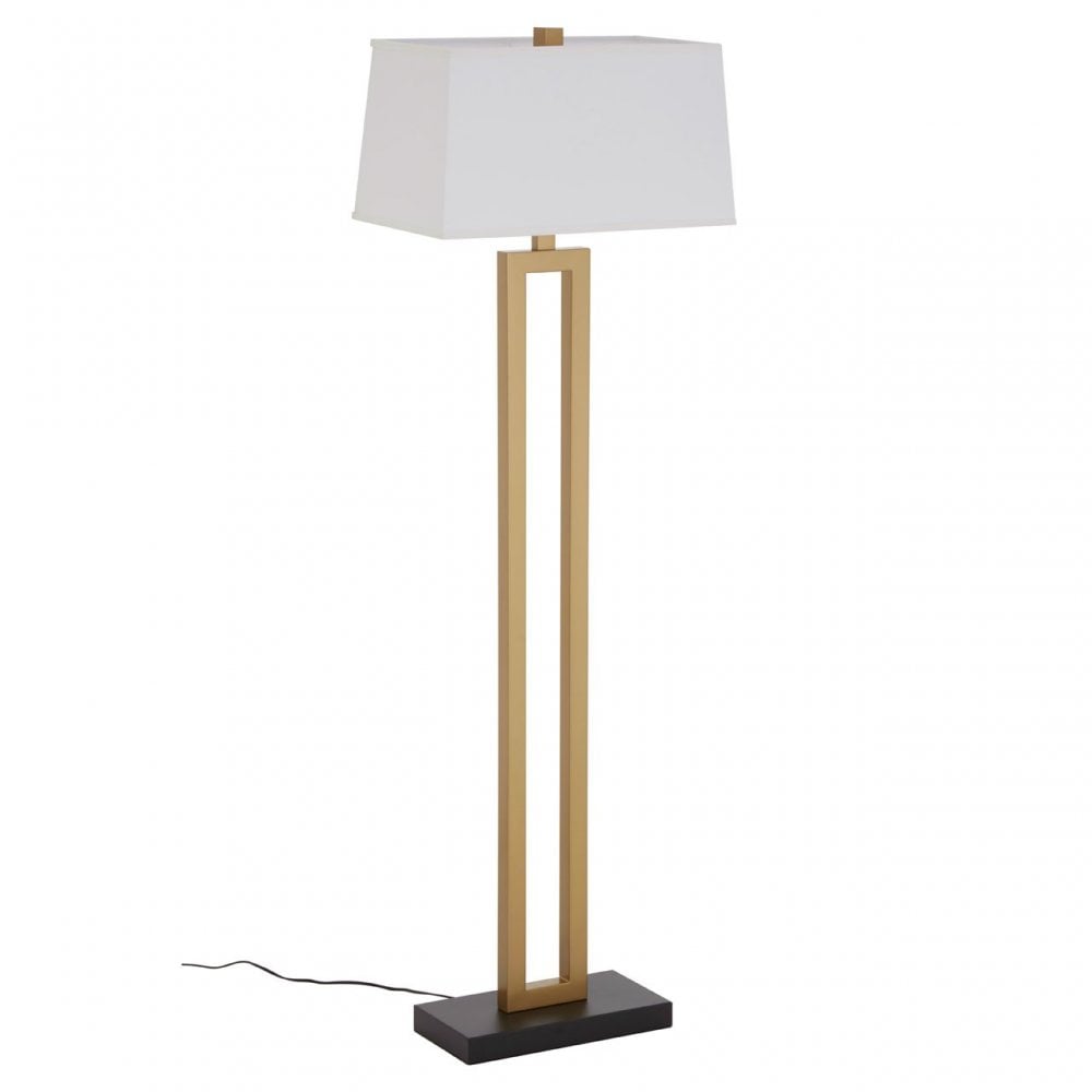 Leora Floor Lamp, Fabric, Gold