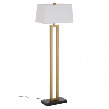 Leora Floor Lamp, Fabric, Gold