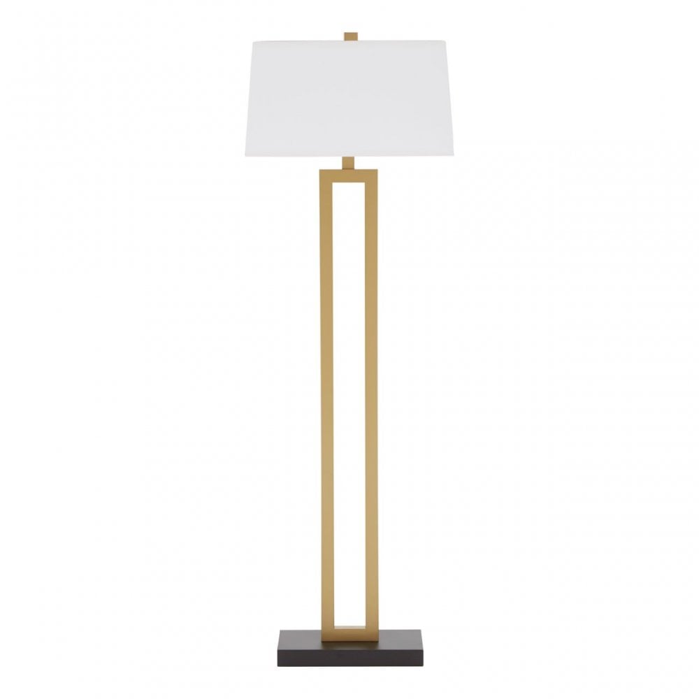 Leora Floor Lamp, Fabric, Gold