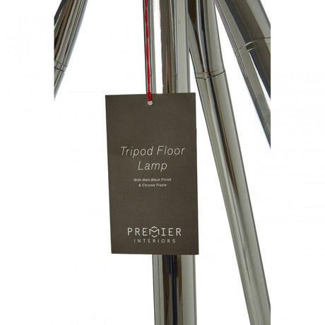 Sprocket Tripod Floor Lamp, Metal, Black