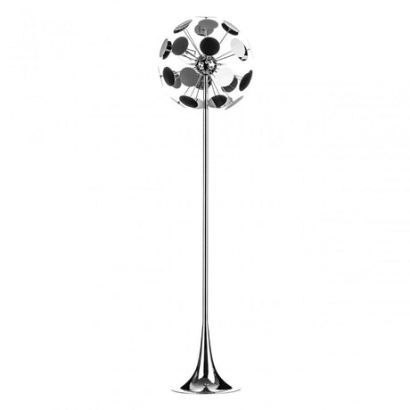 Disc Floor Lamp, Chrome, Silver