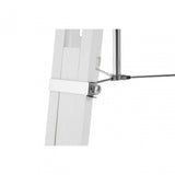 Jasper Floor Lamp, Chromed Fabric, Wood, White