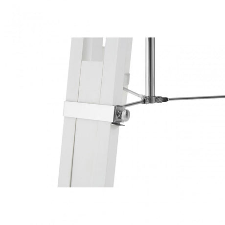 Jasper Floor Lamp, Chromed Fabric, Wood, White