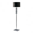 Mistro Floor Lamp, Chromed Suede, Black