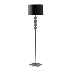 Mistro Floor Lamp, Chromed Suede, Black