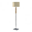 Mistro Floor Lamp, Chrome, Suede, Cream