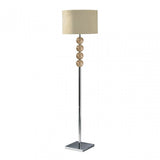 Mistro Floor Lamp, Chrome, Suede, Cream