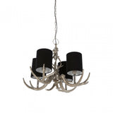 4 Light Rockclif Rockclif Antler Chandelier, Aluminium, Nickel, Silver