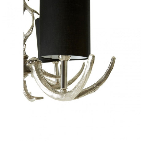 4 Light Rockclif Rockclif Antler Chandelier, Aluminium, Nickel, Silver