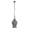 Terina Antique Silver Finish Pendant Light, Iron, Mirrored Glass, Silver