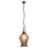 Terina Antique Silver Finish Pendant Light, Iron, Mirrored Glass, Silver