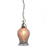 Terina Antique Silver Finish Pendant Light, Iron, Mirrored Glass, Silver