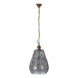 Terina Large Pendant Light, Iron, Mirrored Glass, Silver