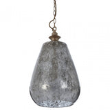 Terina Large Pendant Light, Iron, Mirrored Glass, Silver