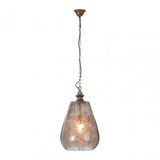 Terina Large Pendant Light, Iron, Mirrored Glass, Silver