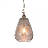 Terina Large Pendant Light, Iron, Mirrored Glass, Silver