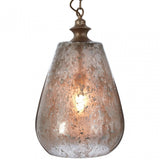 Terina Large Pendant Light, Iron, Mirrored Glass, Silver