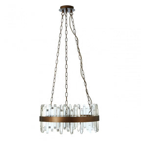 Acrylic Chandelier with Copper Band, Copper, Iron, Copper